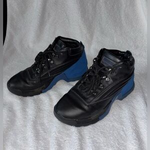 Air Jordan Downtown Boots 834036-041 Size 6Y Black Leather & Blue Suede Vintage